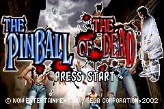 The Pinball of the Dead title screen for GameBoy Advance