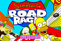 The Simpsons Road Rage title screen for GameBoy Advance