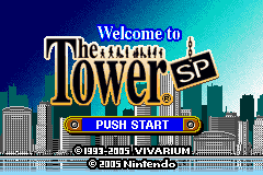 The Tower SP title screen for GameBoy Advance