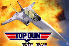 Top Gun: Firestorm Advance title screen for GameBoy Advance