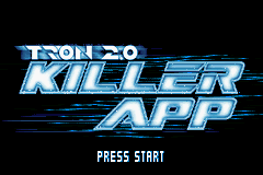 TRON 2.0 Killer App title screen for GameBoy Advance
