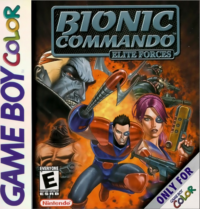 Bionic Commando Elite Forces box art for GameBoy Color
