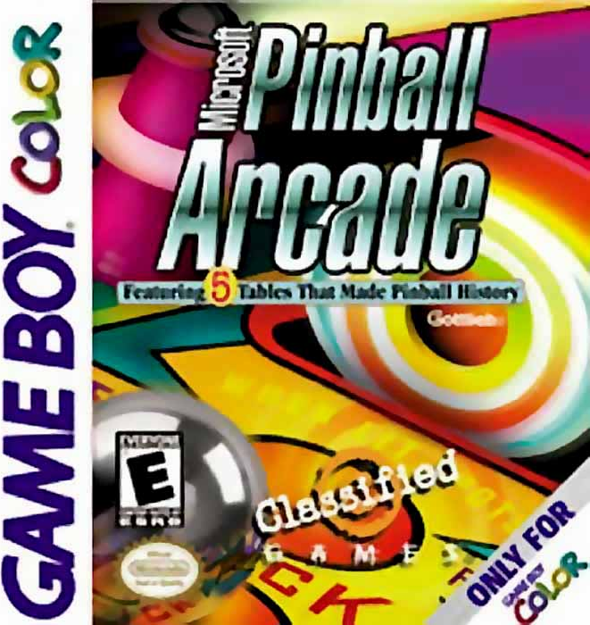 Microsoft Pinball Arcade box art for GameBoy Color