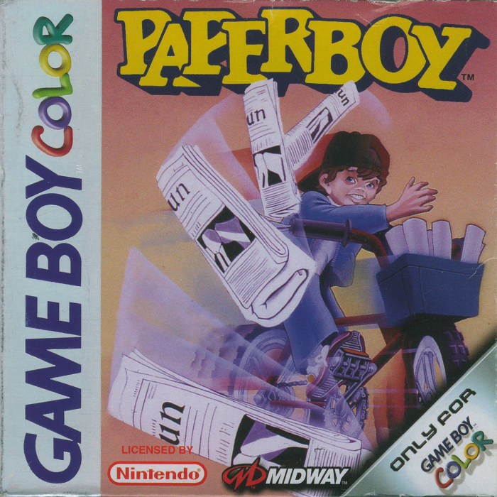 Paperboy box art for GameBoy Color