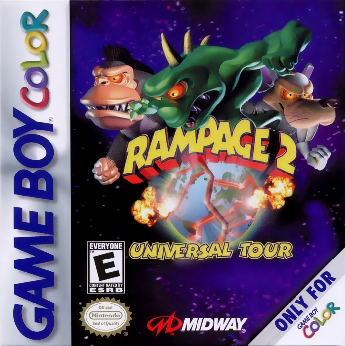 Rampage 2 Universal Tour box art for GameBoy Color