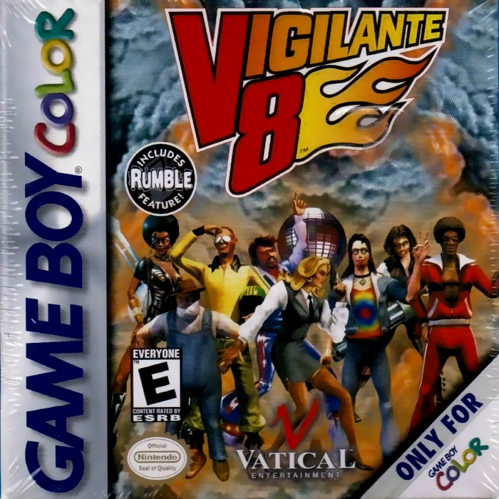 Vigilante 8 box art for GameBoy Color
