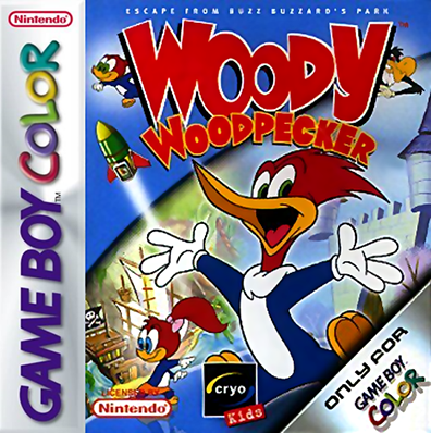 Woody Woodpecker box art for GameBoy Color