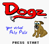 Dogz title screen for GameBoy Color