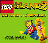 Lego Island 2 The Brickster's Revenge title screen for GameBoy Color