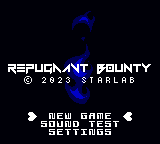 Repugnant Bounty title screen for GameBoy Color