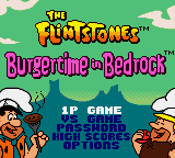 The Flintstones: Burgertime In Bedrock title screen for GameBoy Color