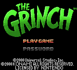 The Grinch title screen for GameBoy Color