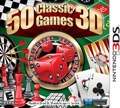 50 Classic Games 3D box art for Nintendo 3DS