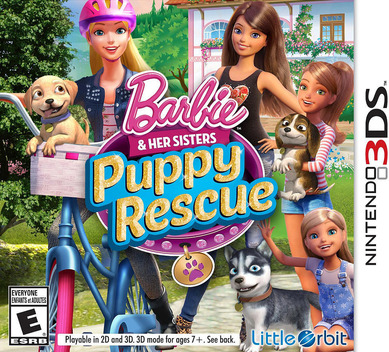 Barbie and Her Sisters: Puppy Rescue box art for Nintendo 3DS