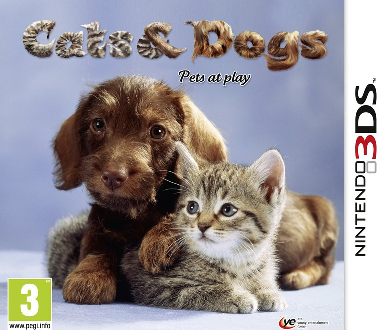 Cats & Dogs 3D - Pets At Play box art for Nintendo 3DS