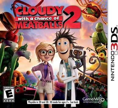 Cloudy With a Chance of Meatballs 2 box art for Nintendo 3DS