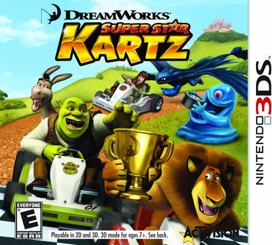 Dreamworks Super Star Kartz box art for Nintendo 3DS