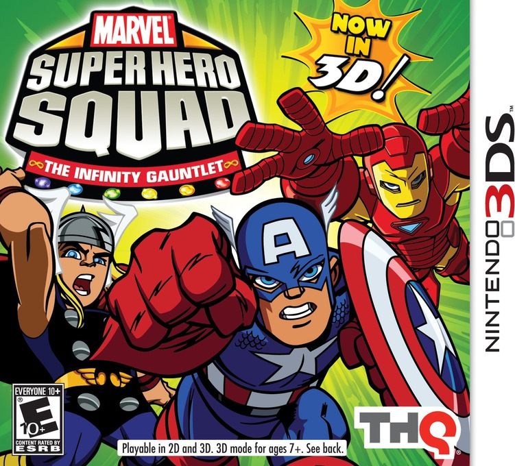 Marvel Super Hero Squad: The Infinity Gauntlet box art for Nintendo 3DS