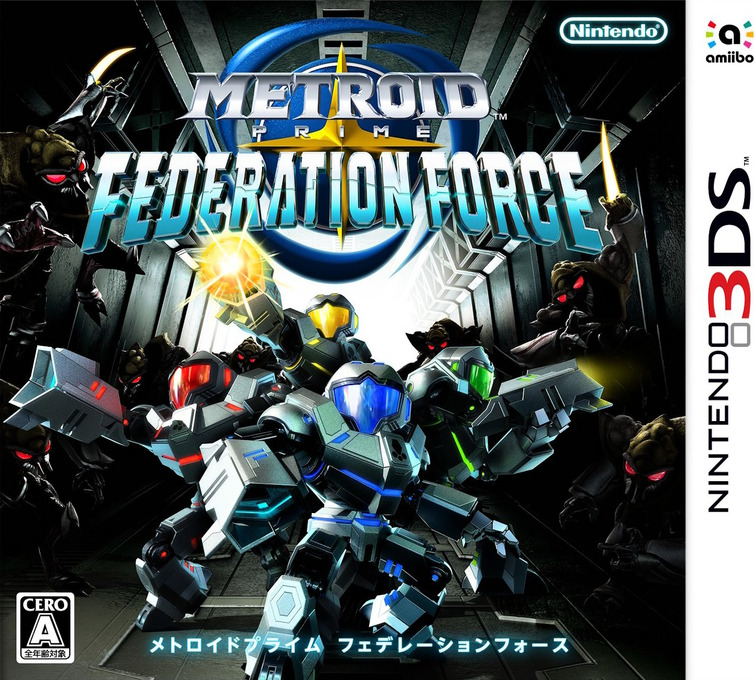 Metroid Prime Federation Force box art for Nintendo 3DS