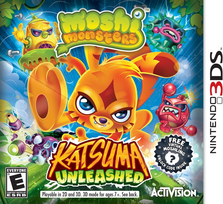 Moshi Monsters: Katsuma Unleashed box art for Nintendo 3DS