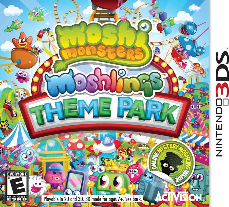 Moshi Monsters: Moshlings Theme Park box art for Nintendo 3DS