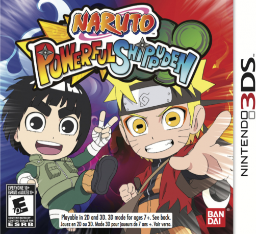 Naruto Powerful Shippuden box art for Nintendo 3DS