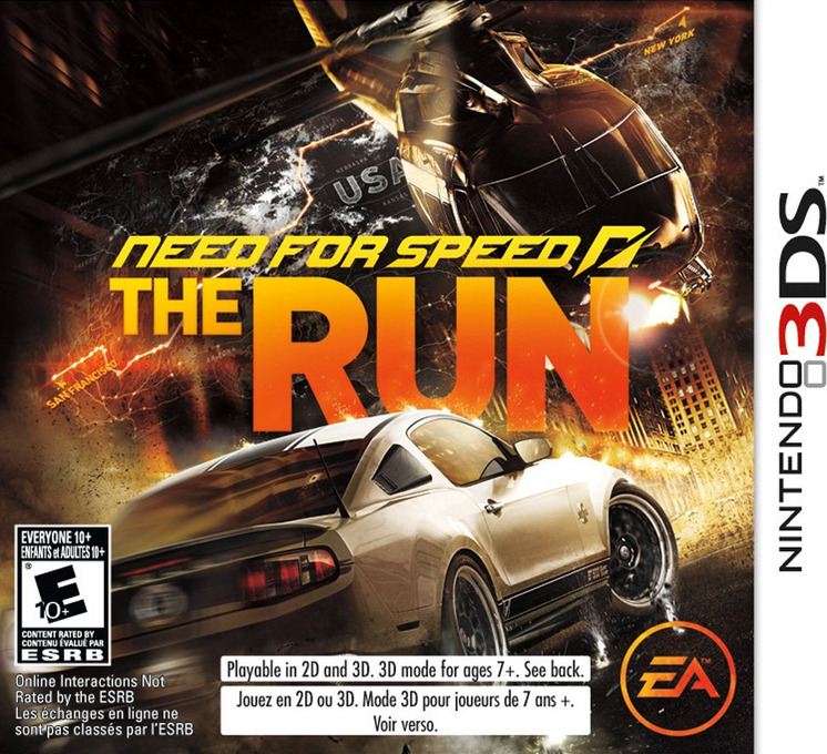 Need For Speed: The Run box art for Nintendo 3DS