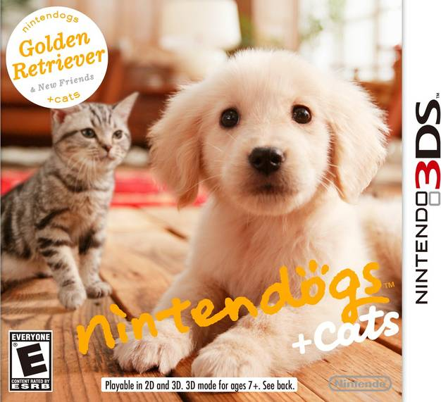 Nintendogs + Cats: Golden Retriever & New Friends box art for Nintendo 3DS