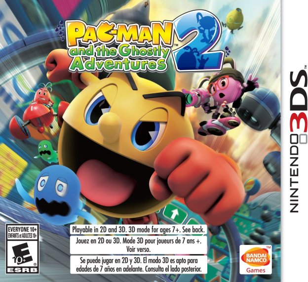 Pac-Man and the Ghostly Adventures 2 box art for Nintendo 3DS