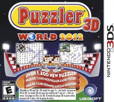 Puzzler World 2012 3D box art for Nintendo 3DS