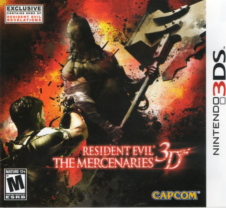 Resident Evil: The Mercenaries 3D box art for Nintendo 3DS