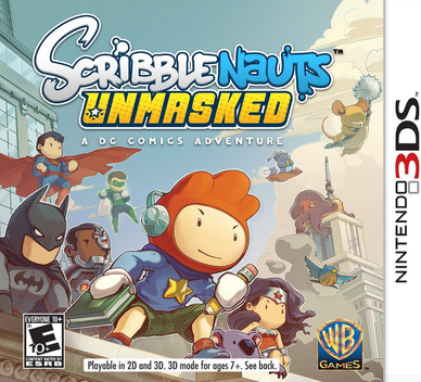 Scribblenauts Unmasked: A DC Comics Adventure box art for Nintendo 3DS