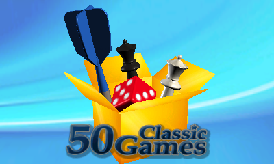50 Classic Games 3D title screen for Nintendo 3DS