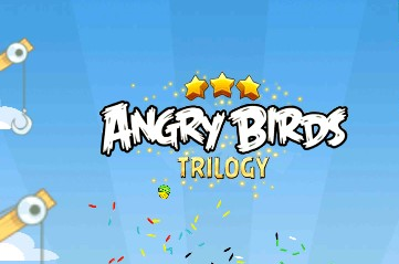 Angry Birds Trilogy title screen for Nintendo 3DS