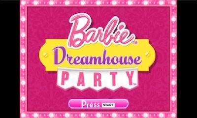 Barbie: Dreamhouse Party title screen for Nintendo 3DS