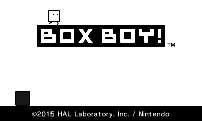 Box Boy title screen for Nintendo 3DS