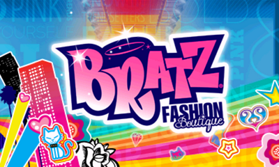 Bratz Fashion Boutique title screen for Nintendo 3DS