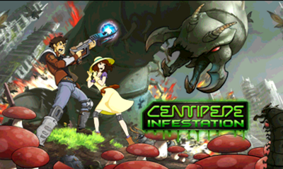 Centipede: Infestation title screen for Nintendo 3DS
