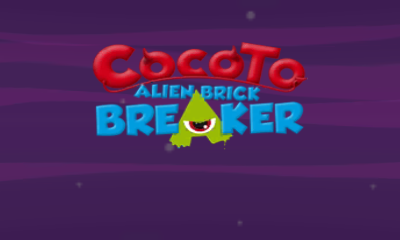 Cocoto Alien Brick Breaker title screen for Nintendo 3DS