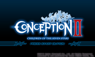 Conception II: Children of the Seven Stars title screen for Nintendo 3DS