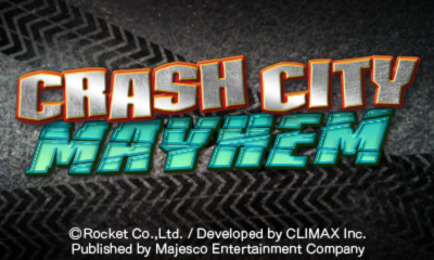 Crash City Mayhem title screen for Nintendo 3DS