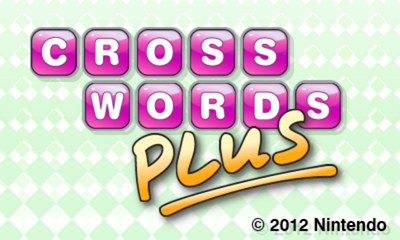 Crosswords Plus title screen for Nintendo 3DS