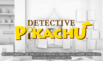 Detective Pikachu title screen for Nintendo 3DS
