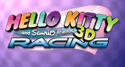 Hello Kitty and Sanrio Friends 3D Racing title screen for Nintendo 3DS