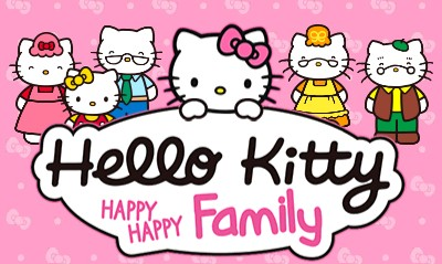 Hello Kitty Happy Happy Family title screen for Nintendo 3DS