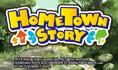Hometown Story title screen for Nintendo 3DS