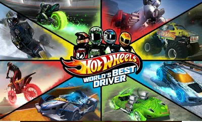 Hot Wheels: World's Best Driver title screen for Nintendo 3DS