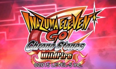 Inazuma Eleven GO: Chrono Stones: Wildfire title screen for Nintendo 3DS