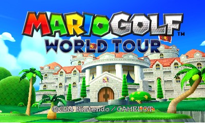 Mario Golf World Tour title screen for Nintendo 3DS