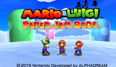 Mario & Luigi: Paper Jam Bros title screen for Nintendo 3DS